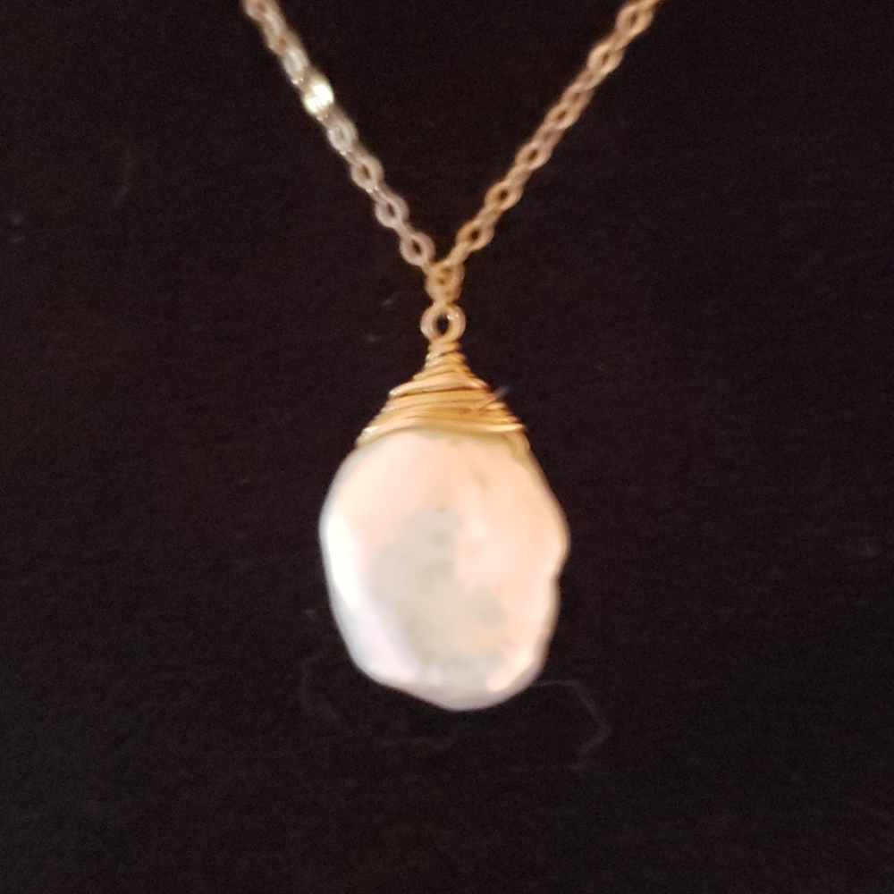 Natural pearl necklace with 20" chain - Picture 1 of 8